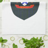 Kilpatrick Crest over Douglas Tartan Shield Theedoek (Gevouwen)