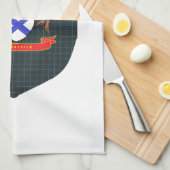 Kilpatrick Crest over Douglas Tartan Shield Theedoek (Quarter Fold)