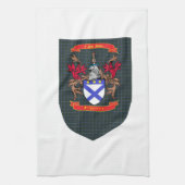 Kilpatrick Crest over Douglas Tartan Shield Theedoek (Verticaal)