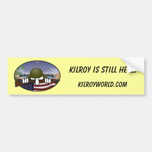 Kilroy, nog steeds hier Bumpersticker (Voorkant)