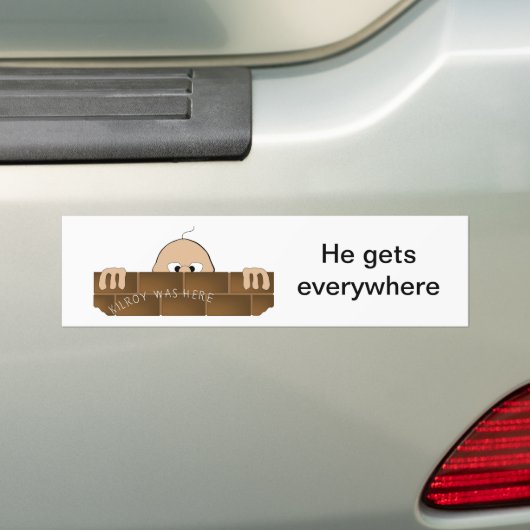 Kilroy was hier Bumpersticker (Op auto)