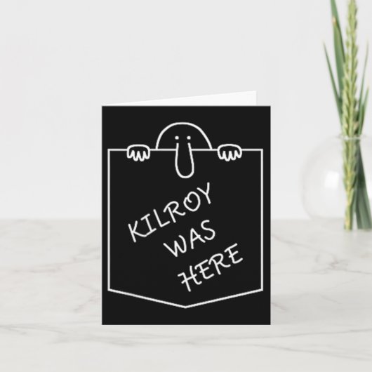 Kilroy was hier een graffiti kunstzak kaart (Voorkant)