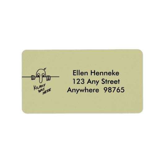 Kilroy was hier etiket (Voorkant)