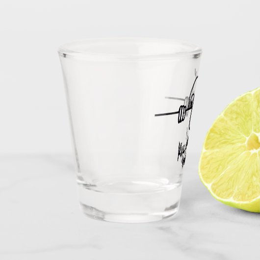 Kilroy was hier shot glas (Links)