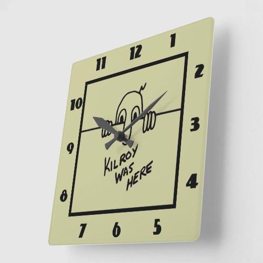 Kilroy was hier vierkante klok (Hoek)
