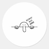 Kilroy was hier voor graffiti kunst ronde sticker (Voorkant)