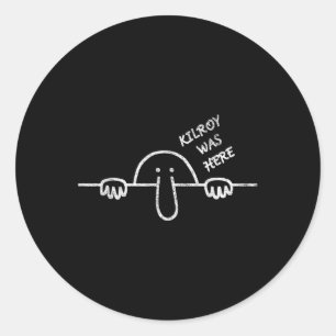 Kilroy was hier voor graffiti kunst ronde sticker