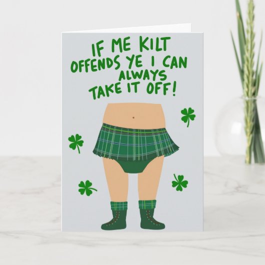 Kilt Humor Leuk Tijd Kaart (Voorkant)