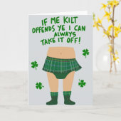 Kilt Humor Leuk Tijd Kaart (Gele Bloem)