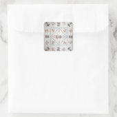 Kilt in "Broderie Perse", c.1800 (toegepast, print Vierkante Sticker (Tas)