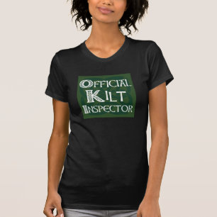 Kilt Inspector - Celtic green on black T-shirt