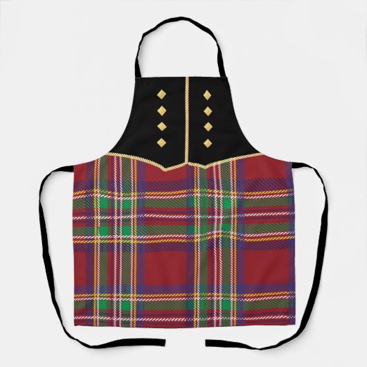 Kilt Print Apron Schort (Voorkant)