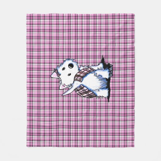 Kilted Highland Moon Westie Fleece Deken (Voorkant)