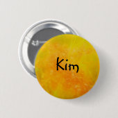Kim Aangepaste Pretty Oranje NAAM BADGE / Knop Ronde Button 5,7 Cm (Voorkant /achterkant)