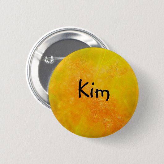 Kim Custom Sinaasappel NAME BADGE / Button (Voorkant /achterkant)