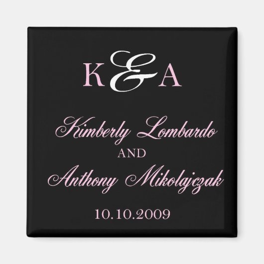 Kim en Anthony op zwart Magneet (Voorkant)