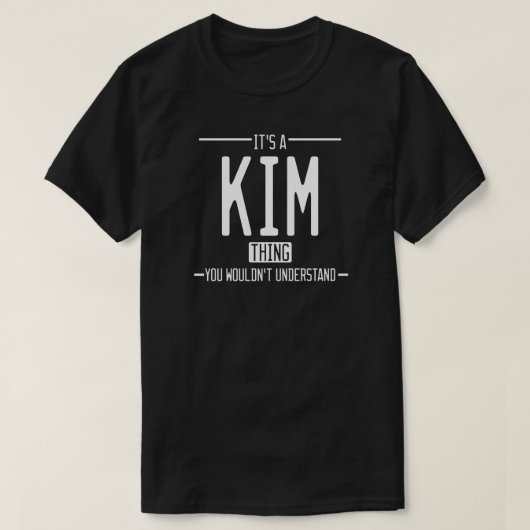 Kim grappige achternaam grappige familie t-shirt (Design voorkant)