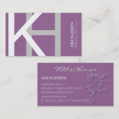 Kim H Trendy Textured Monogramm Visitekaartje (Voorkant / Achterkant)