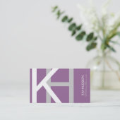 Kim H Trendy Textured Monogramm Visitekaartje (Staand voorkant)