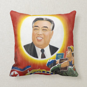 Kim Il-Sung Red Portrait Pillow Kussen