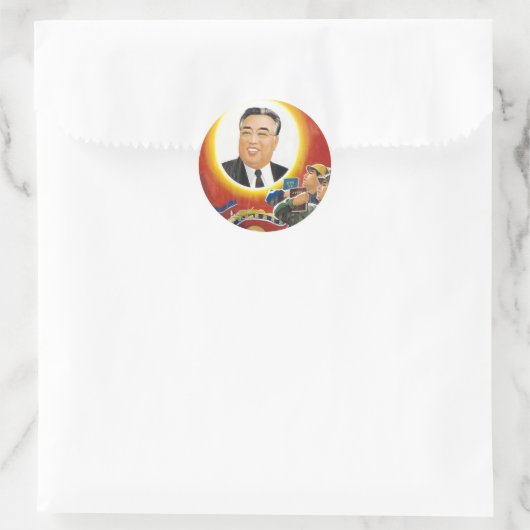 Kim Il Sung Ronde Sticker (Tas)