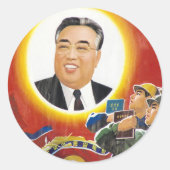 Kim Il Sung Ronde Sticker (Voorkant)