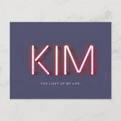 Kim Je verlicht mijn leven op het netellicht Briefkaart (Voorkant)