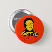 Kim Jong Il - Get's Il Ronde Button 5,7 Cm (Voorkant /achterkant)
