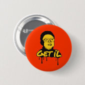 Kim Jong Il - Get's Il Ronde Button 5,7 Cm (Voorkant /achterkant)