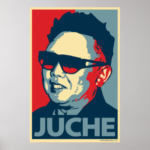 Kim Jong-Il - Juche: Obama parodie poster
