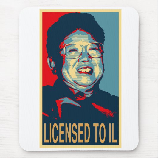 Kim Jong-il met een vergunning aan Il Mousepad Muismat (Voorkant)
