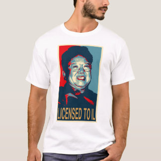 Kim Jong-il met een vergunning aan Il T-shirt