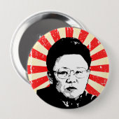 Kim Jong Il Ronde Button 4,0 Cm (Voorkant /achterkant)