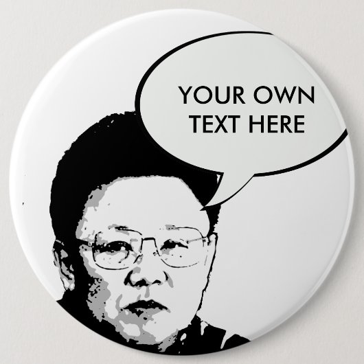 Kim Jong Il Ronde Button 6,0 Cm (Voorkant)