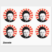 Kim Jong Il Ronde Sticker (Vel)