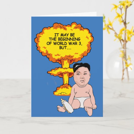 Kim Jong un Birthday Card - I hope you have a blas Kaart (Gele Bloem)