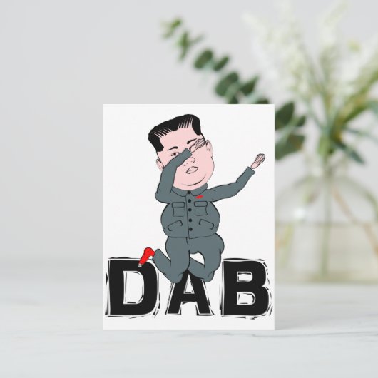Kim Jong-Un Dabbing Briefkaart (Staand voorkant)