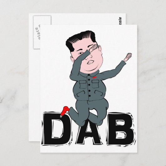 Kim Jong-Un Dabbing Briefkaart (Voorkant / Achterkant)