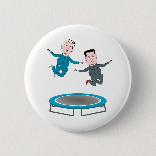 Kim Jong Un en President Trump Trampolone Ronde Button 5,7 Cm (Voorkant)