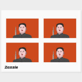 Kim Jong-un & kernraket Rechthoekige Sticker (Vel)