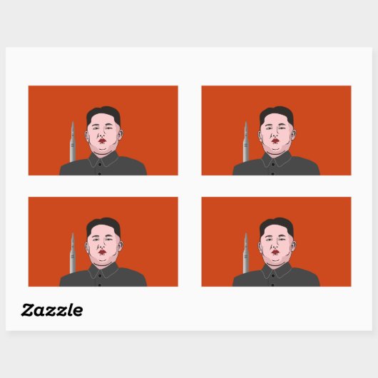 Kim Jong-un & kernraket Rechthoekige Sticker (Vel)