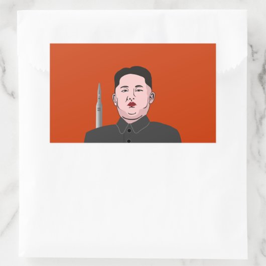 Kim Jong-un & kernraket Rechthoekige Sticker (Tas)