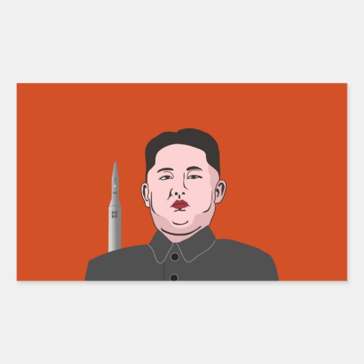 Kim Jong-un & kernraket Rechthoekige Sticker (Voorkant)