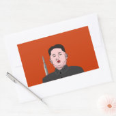 Kim Jong-un & kernraket Rechthoekige Sticker (Envelop)