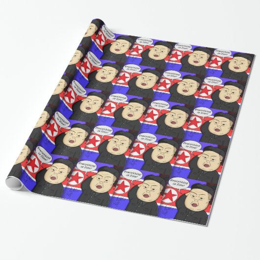 Kim Jong Un, North Korea, Dictator, Korea, Funny, Cadeaupapier (Uitgerold)