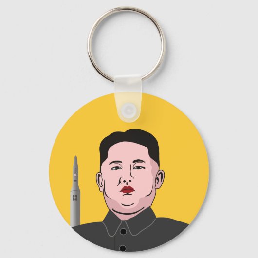 Kim Jong-un & nucleaire raket Sleutelhanger (Voorkant)