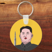 Kim Jong-un & nucleaire raket Sleutelhanger (Voorkant)