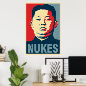Kim Jong Un "Nukes" Obama Parody Poster (Thuiskantoor)