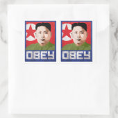 Kim Jong Un Propaganda - OBEY - Rechthoekige Sticker (Tas)
