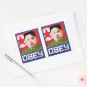 Kim Jong Un Propaganda - OBEY - Rechthoekige Sticker (Envelop)